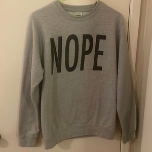 NOPE grey pullover sweatshirt size medium